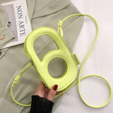 Solid Crossbody Bag Women PU Shoulder Bag Casual Openwork Portable Bag Phone Bag