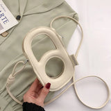 Solid Crossbody Bag Women PU Shoulder Bag Casual Openwork Portable Bag Phone Bag