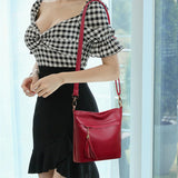 Large Capacity Leather Crossbody Bag For Women Soft Leather Shoulder Bag