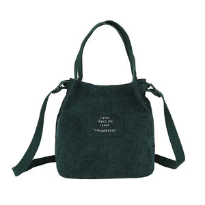 Vintage Canvas Corduroy Handbag Women's Shoulder Bag