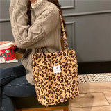 Corduroy Shoulder Bag Large Capacity Tote