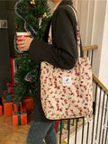 Corduroy Shoulder Bag Large Capacity Tote