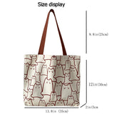Spring Autumn Cat Tote Bag Small Canvas Handbag Zipper Shopper