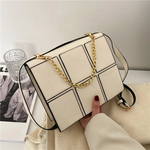 Spring Handbag Women One-shoulder Small Square Bag Casual Large Plaid Messenger