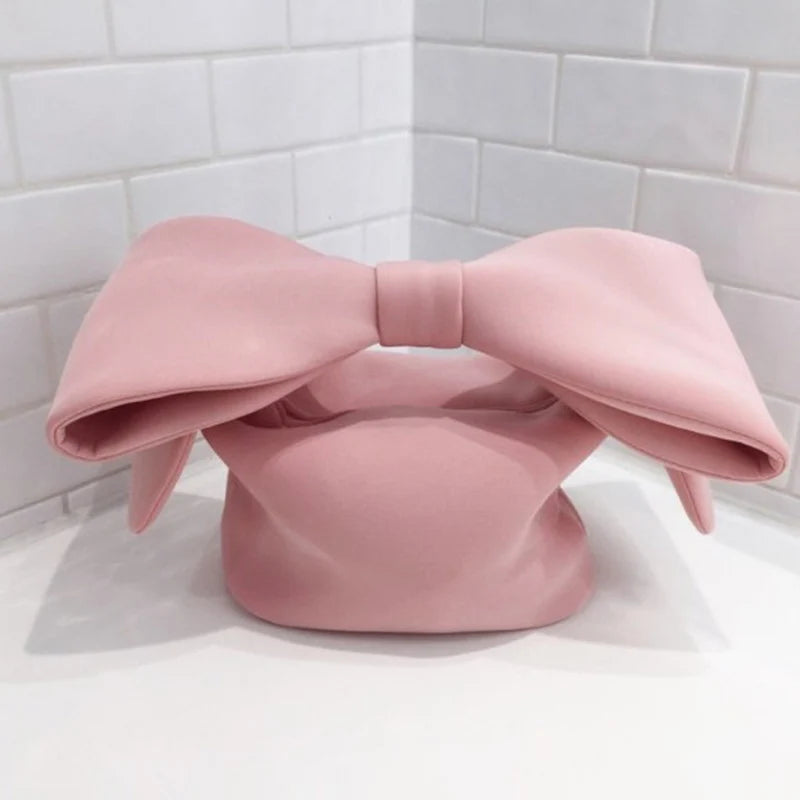 Spring Summer Pink Bow Handbag All Match Evening Clutch Bags