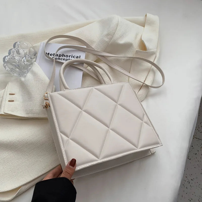 Spring Women Shoulder Bag Plaid Crossbody Bags Top Handle Bag
