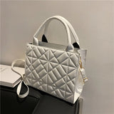 Spring Plaid Crossbody Bag PU Leather Top Handle Handbag