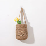 Straw One Shoulder Hand-Woven Bag with Tassel