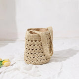 Straw One Shoulder Hand-Woven Bag with Tassel