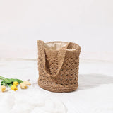 Straw One Shoulder Hand-Woven Bag with Tassel