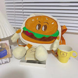 Student Cartoon Shoulder Messenger Bag Hamburger Large Capacity Canvas Bag