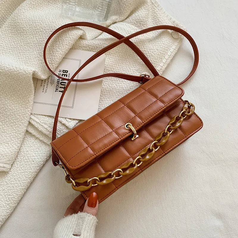 Plaid Chain Shoulder Bag Ladies Tote Bag