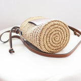 Round Straw Tote Raffia Crossbody Bag Handbags Beach Bag for Women