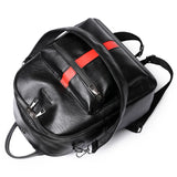 Women's High PU Leather Backpack - Large Capacity School Bag
