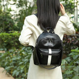 Women's High PU Leather Backpack - Large Capacity School Bag