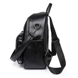 Women's High PU Leather Backpack - Large Capacity School Bag