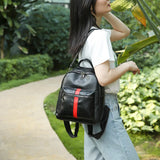 Women's High PU Leather Backpack - Large Capacity School Bag