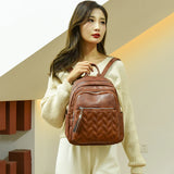 Women's PU Leather Backpack High Soft School Bag