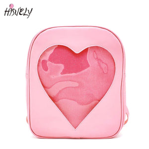 Love Heart Shape Backpacks School Shoulder Bags For Teenager Girls