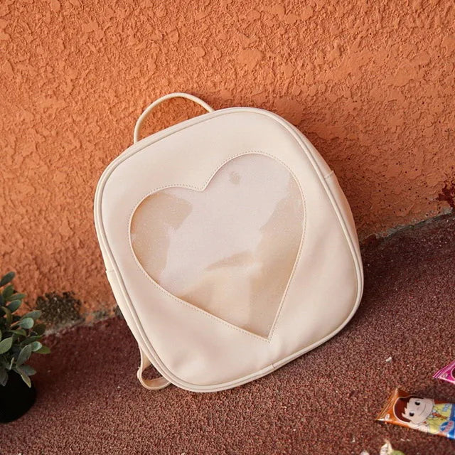 Love Heart Shape Backpacks School Shoulder Bags For Teenager Girls