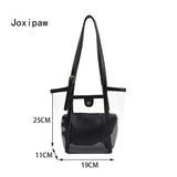 Summer PVC Transparent Bucket Bag for Women Large Capacity Handbag