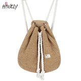 Summer Straw Bag Women Backpack Rucksack Weaved for Girls Mochila Backpack