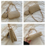 Summer Straw Beach Shoulder Bag Handbag Lady Underarm Bag