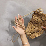 Summer Straw Bags Tassel Woven Handbags