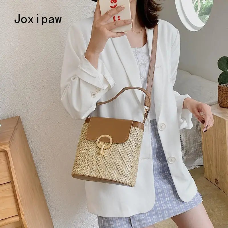 Summer Vintage Large Capacity Straw Bag for Women