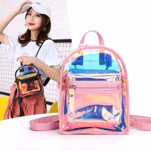 Transparent PVC Mini Backpack for Teenage Girls
