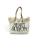 Large Tassel Canvas Shoulder Bag Pink Women Handbag