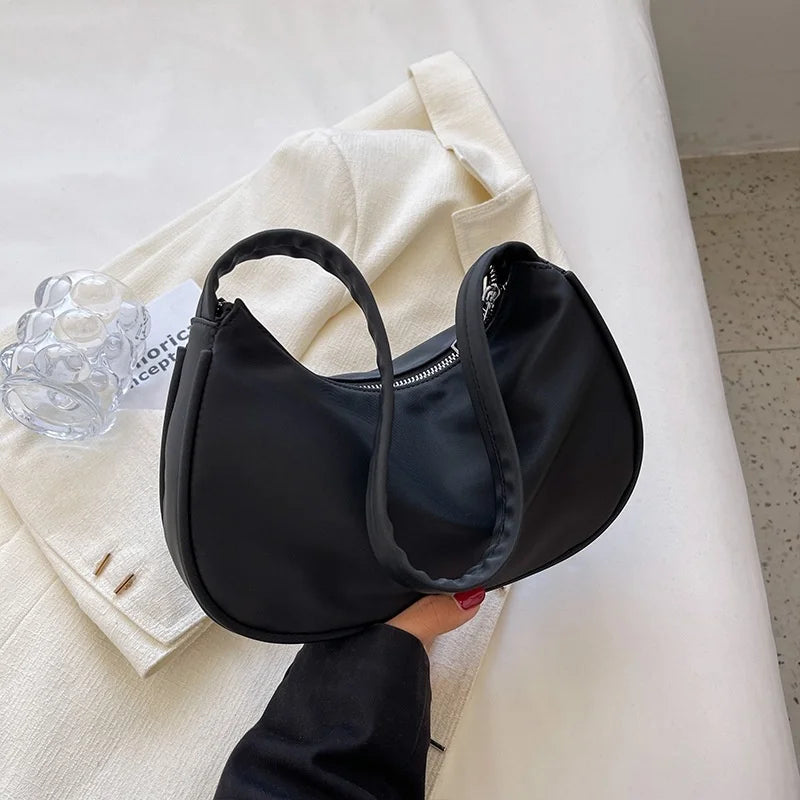 Textured Canvas Shoulder Bag Small Bag Female Summer