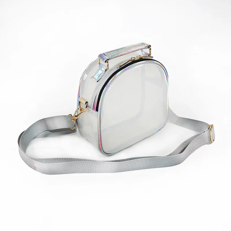 Clear PVC Mini Shoulder Bag for Women Casual Crossbody Jelly Handbag