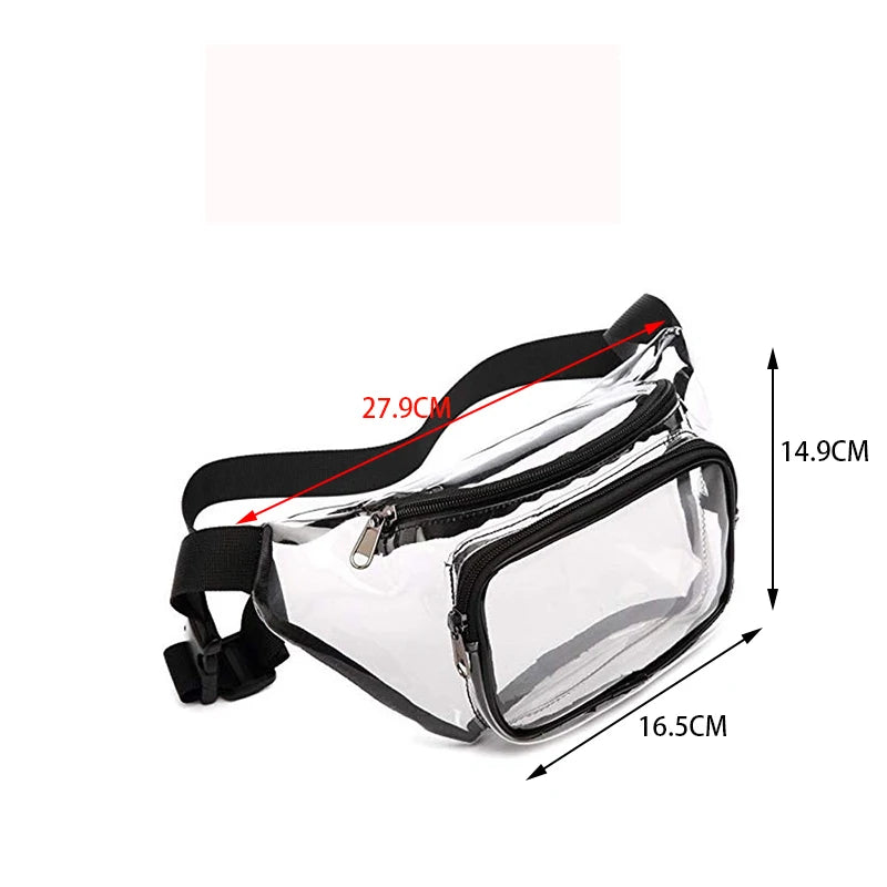 Clear PVC Beach Sports Waist Bag for Women