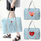 Foldable Duffle Bag Large Capacity Portable Luggage Love Series