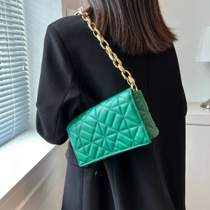 High-end Women's Shoulder Bag All-match Chain PU Leather Shopping Bag