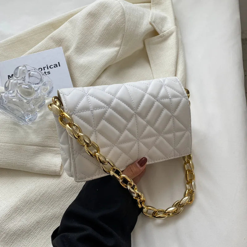 High-end Women's Shoulder Bag All-match Chain PU Leather Shopping Bag