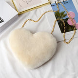 Plush Women's Peach Heart Love Shoulder Bag
