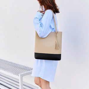 Women's High PU Leather Handbag Shopping Shoulder Bag