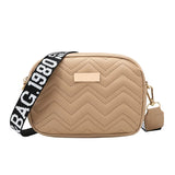 Wave Embroidered Camera Bag Small Square Bag Wide Shoulder Strap