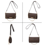 Leather Clutch Bag w/ Shoulder Strap & Top Handle