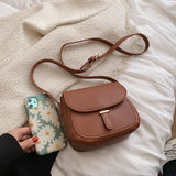 Small PU Leather Shoulder Bag for Women Crossbody with Long Strap