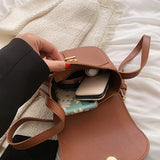 Small PU Leather Shoulder Bag for Women Crossbody with Long Strap