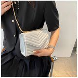 Women Shoulder Bag Handbags Striped Chain Strap Crossbody Bags