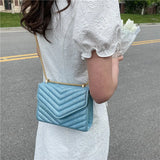 Women Shoulder Bag Handbags Striped Chain Strap Crossbody Bags
