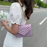 Women Shoulder Bag Handbags Striped Chain Strap Crossbody Bags
