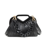 Women's Shoulder Bags Chain Quilted Pleated Handbag Clutch Bags Ladies Bag