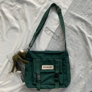 Vintage Crossbody Bag Waterproof Schoolbag with Pockets Anti-Theft