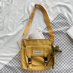 Vintage Crossbody Bag Waterproof Schoolbag with Pockets Anti-Theft