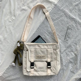 Vintage Crossbody Bag Waterproof Schoolbag with Pockets Anti-Theft